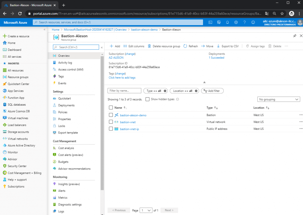 Azure Bastion Securely Connect Ssl To Your Virtual Machines Aleson Itc