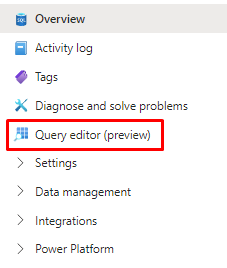 Azure SQL Database -  Query Editor